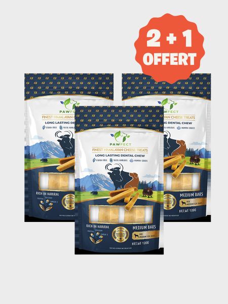 Barres de Fromage de Yak pour chien - Taille M -  Pawfect offre 2+1 offert