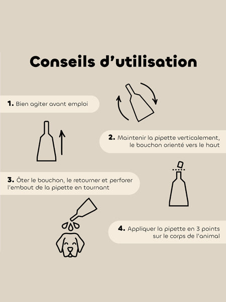 Pipettes insectifuges Bio - Grand chien - 3+1 offerte - inooko