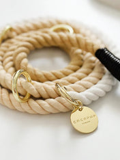 Cocopup-london-laisse-ajustable-corde-Cappuccino