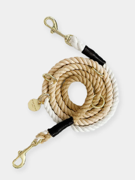 Cocopup-london-laisse-ajustable-corde-Cappuccino