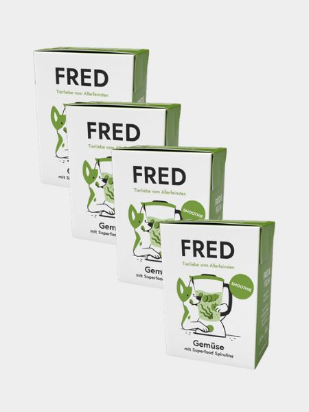 Fred-Felia-smoothie-naturelles-toppers-chien-chiot-Vegan-spiruline-lot-de-4