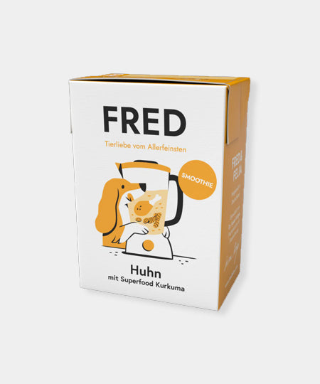 Fred-Felia-smoothie-naturelles-toppers-chien-chiot-poulet-curcuma