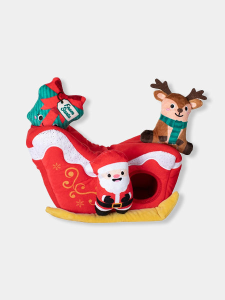 Fringe-petshop-peluche-fouille-pour-chien-traineau-pere-noel-Hold-on-for-deer-life