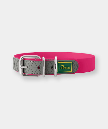 Hunter-collier-biothane-pour-chien-rose-framboise