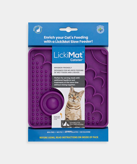 Lickimat-tapis-lechage-occupation-chat-CATSTER-violet