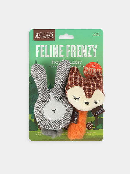 Pet-play-jouet-pour-chat-feline-frenzy-Woodland-foxy-and-hopsy-renard