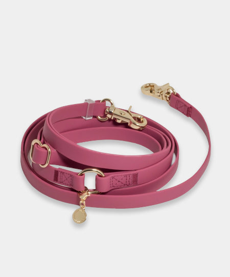 Shop-sunnytails-laisse-4-position-waterproof-pour-chien-rose-fushia
