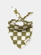 The-Paws-bandana-pour-chien-Checkmate-vert