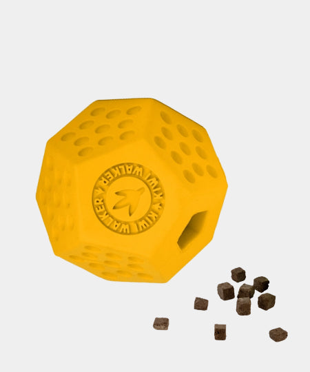 Kiwi-walker-Jouet-occupation-pour-chien-Dodecaball-jaune