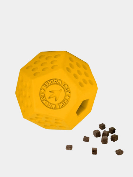 Kiwi-walker-Jouet-occupation-pour-chien-Dodecaball-jaune
