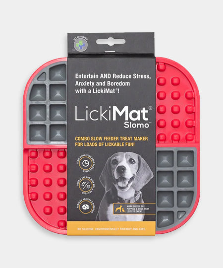 Lickimat-tapis-lechage-occupation-chien-slomo-rouge