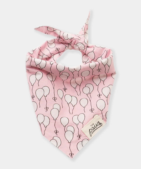 The-Paws-bandana-pour-chien-anniverssaire-rose-ballon