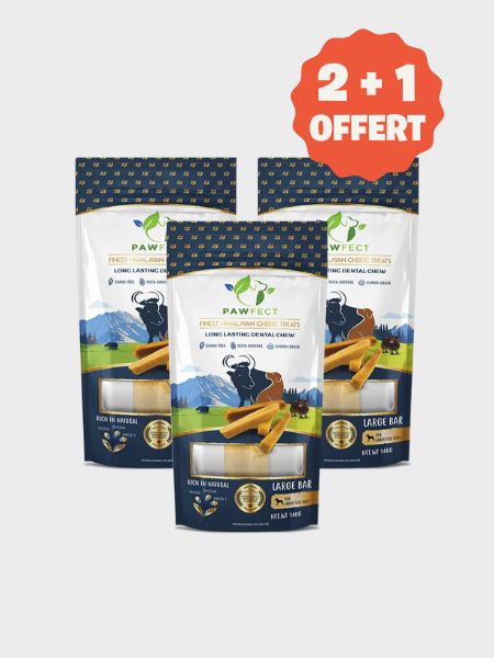 Barres de Fromage de Yak pour chien - Taille L -  Pawfect offre 2+1 offert