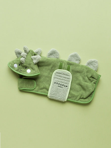 Peignoir De Bain Séchage Rapide Pour Chien – Polaire Corail Verte, Ajustable, Idéal Après Baignade Ou Pluie