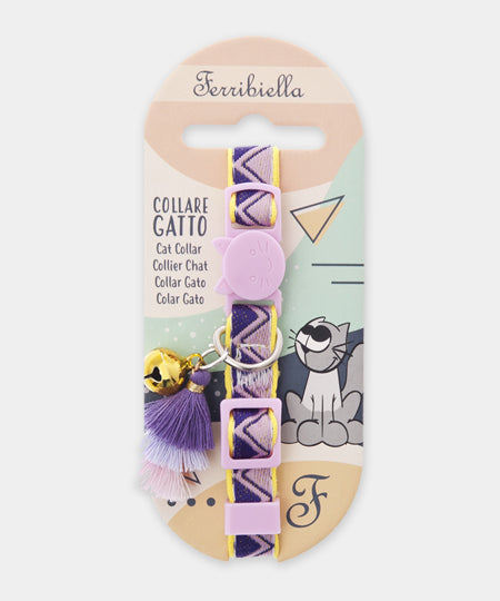 Ferribiella-collier-chat-chaton-anti-etranglement-boheme-violet