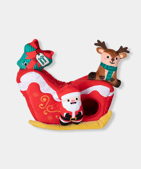 Fringe-petshop-peluche-fouille-pour-chien-traineau-pere-noel-Hold-on-for-deer-life