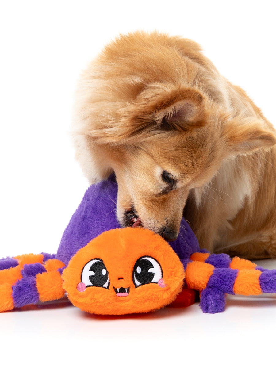 Fuzzyard-peluche-pour-chien-originale-halloween-araignee-orange-violette