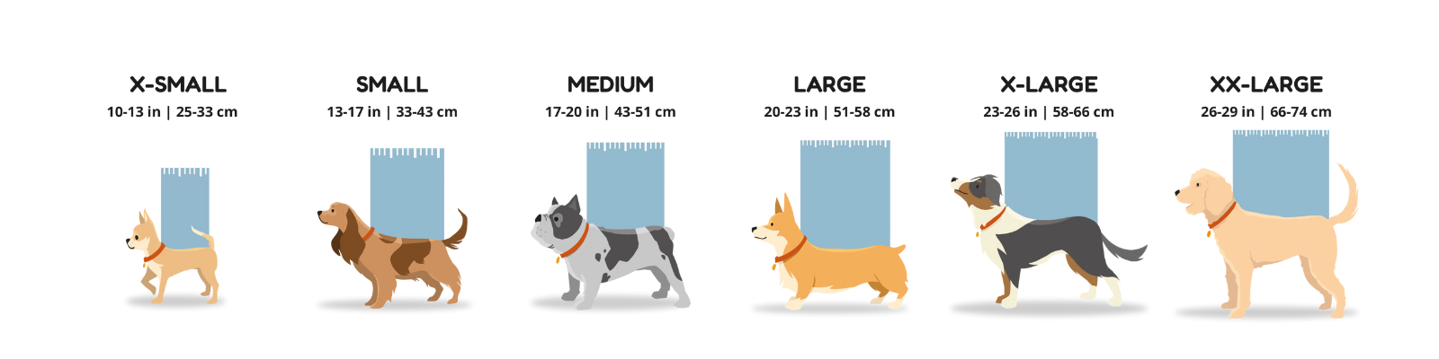 Guide des tailles sacs k9 pour chien - inooko