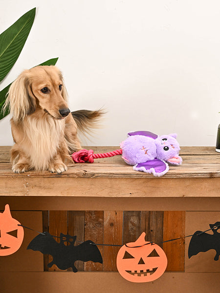 HugSmart-peluche-corde-pour-chien-chiot-chauve-souris-rose