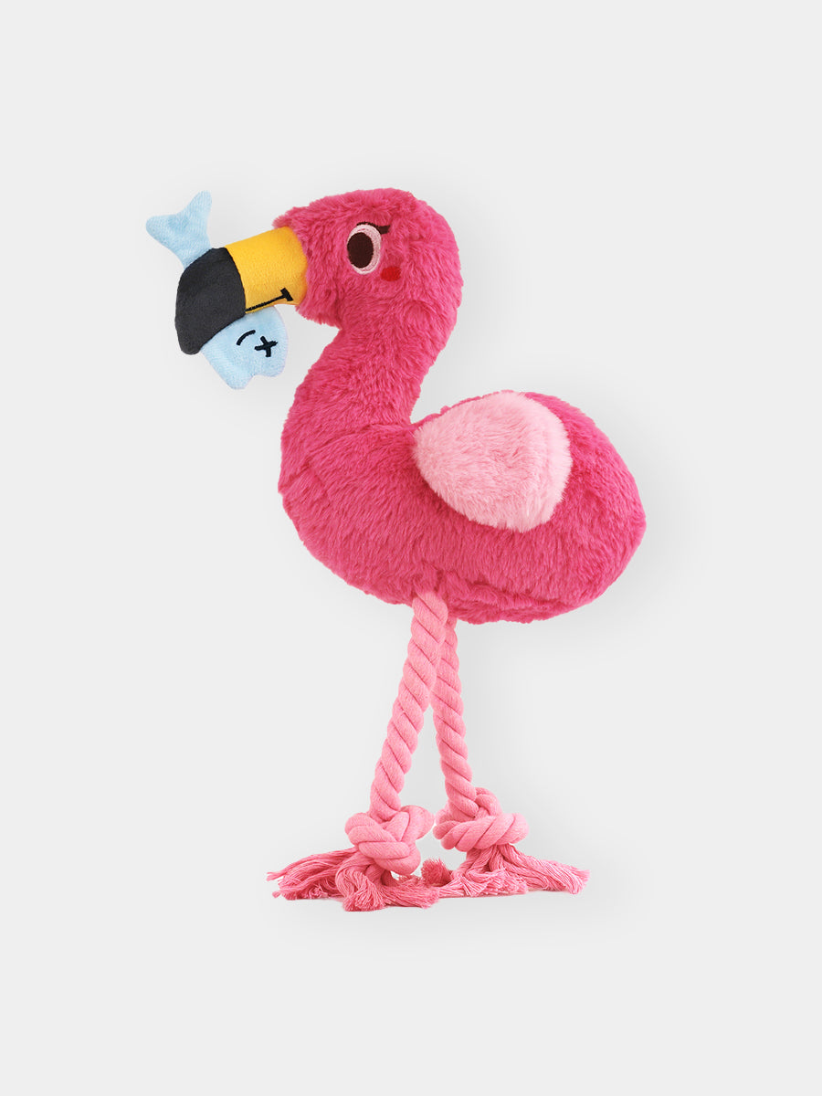 HugSmart-peluche-corde-pour-chien-chiot-flamant-rose