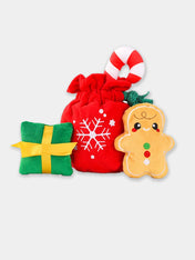     HugSmart-peluche-interactive-pour-chien-chiot-hotte-du-pere-noel-pain-epice