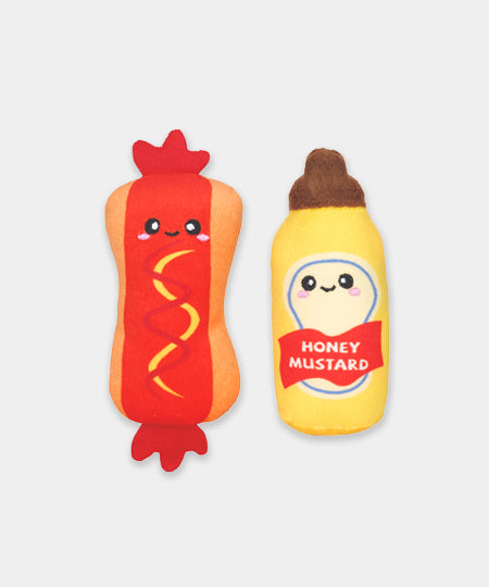       HugSmart-peluche-pour-chat-herbe-a-chat-hot-dog-moutard
