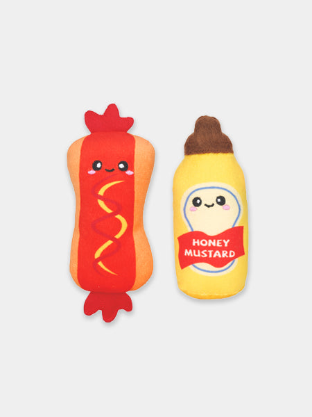       HugSmart-peluche-pour-chat-herbe-a-chat-hot-dog-moutard
