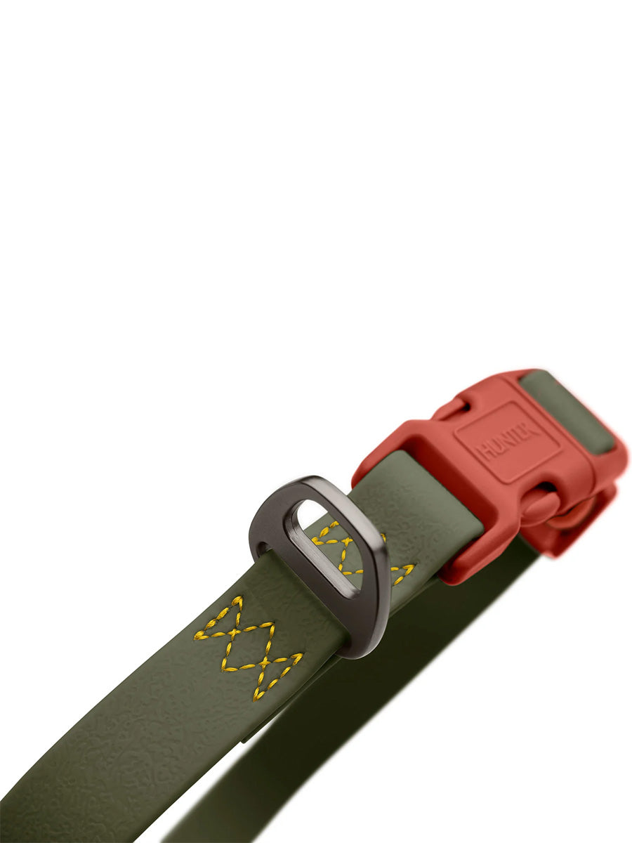 Hunter-collier-biothane-pour-chien-Havanna-vert-orange