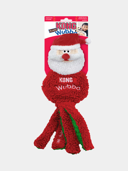        Jouet-KONG-Holiday-Wubba-Flatz-Santa-peluche-pere-noel