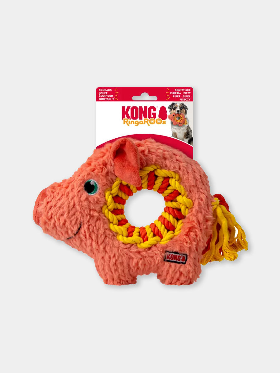 KONG-Jouet-peluche-pour-chien-Ringaroos-cochon-rose