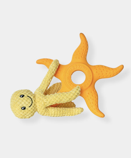 Kiwi-walker-Jouet-2-en-1-pour-chien-octopus-starfish-jaune