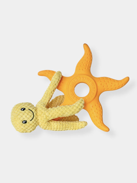 Kiwi-walker-Jouet-2-en-1-pour-chien-octopus-starfish-jaune