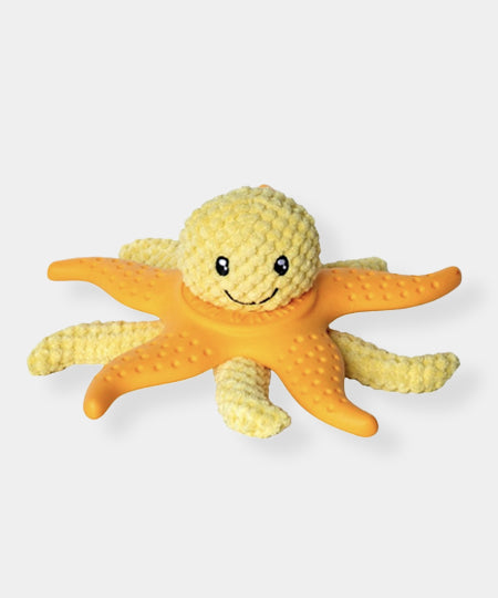 Kiwi-walker-Jouet-2-en-1-pour-chien-octopus-starfish-jaune