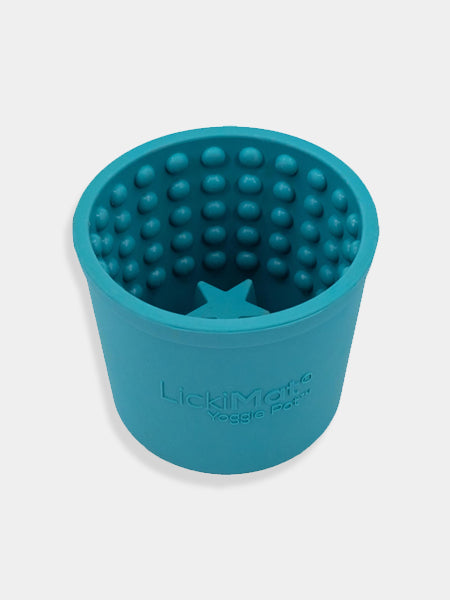        Lickimat-tapis-lechage-occupation-chien-Yoggie-Pot-bleu