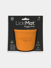        Lickimat-tapis-lechage-occupation-chien-Yoggie-Pot-orange