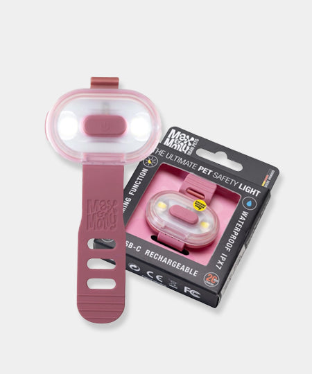 Max-Molly-lumiere-securite-visibilite-pour-chien-rose-poudre