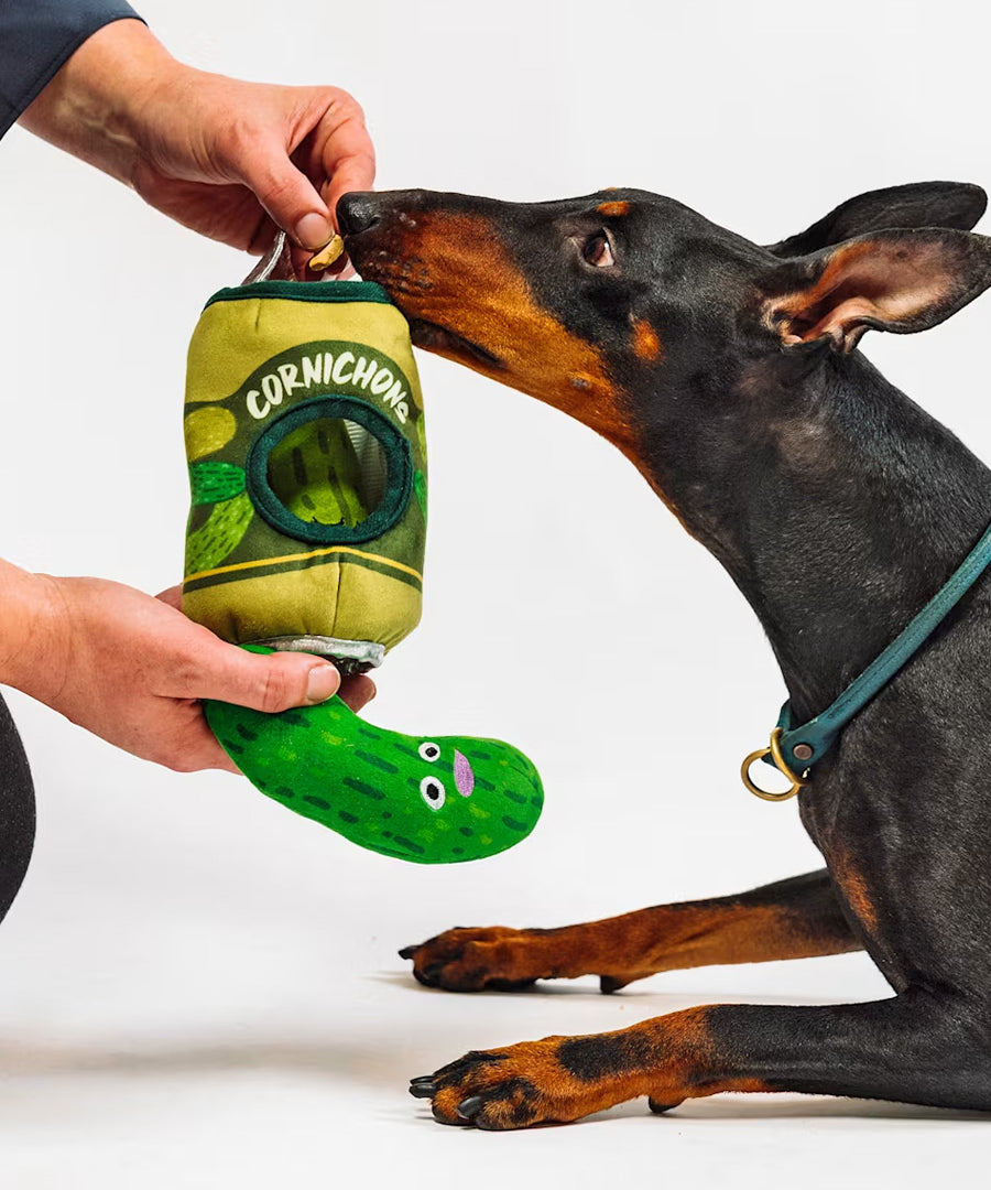 Pet-play-jouet-peluche-chien-Wine-Bar-cornichons