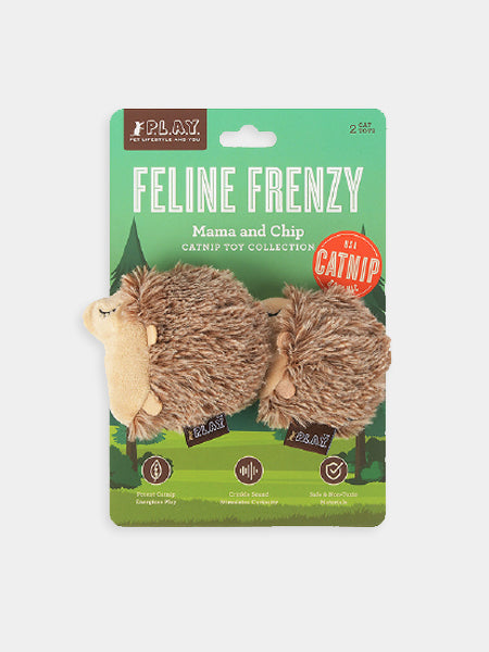 Pet-play-jouet-pour-chat-feline-frenzy-Woodland-mama-and-chip-herisson