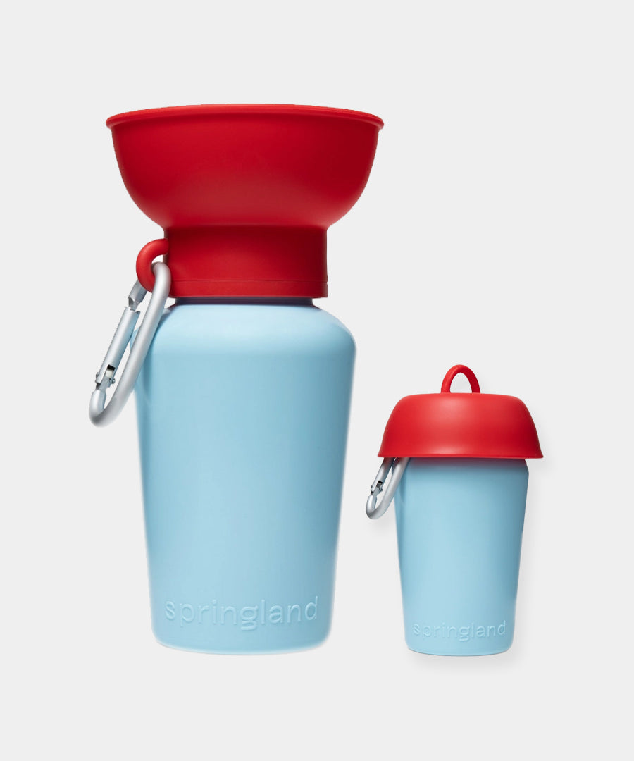 Springer-bouteille-Flip-Dog-portable-voyage-chien-bleu-rouge