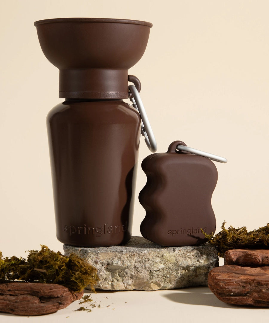 Springer-bouteille-Flip-Dog-portable-voyage-chien-marron