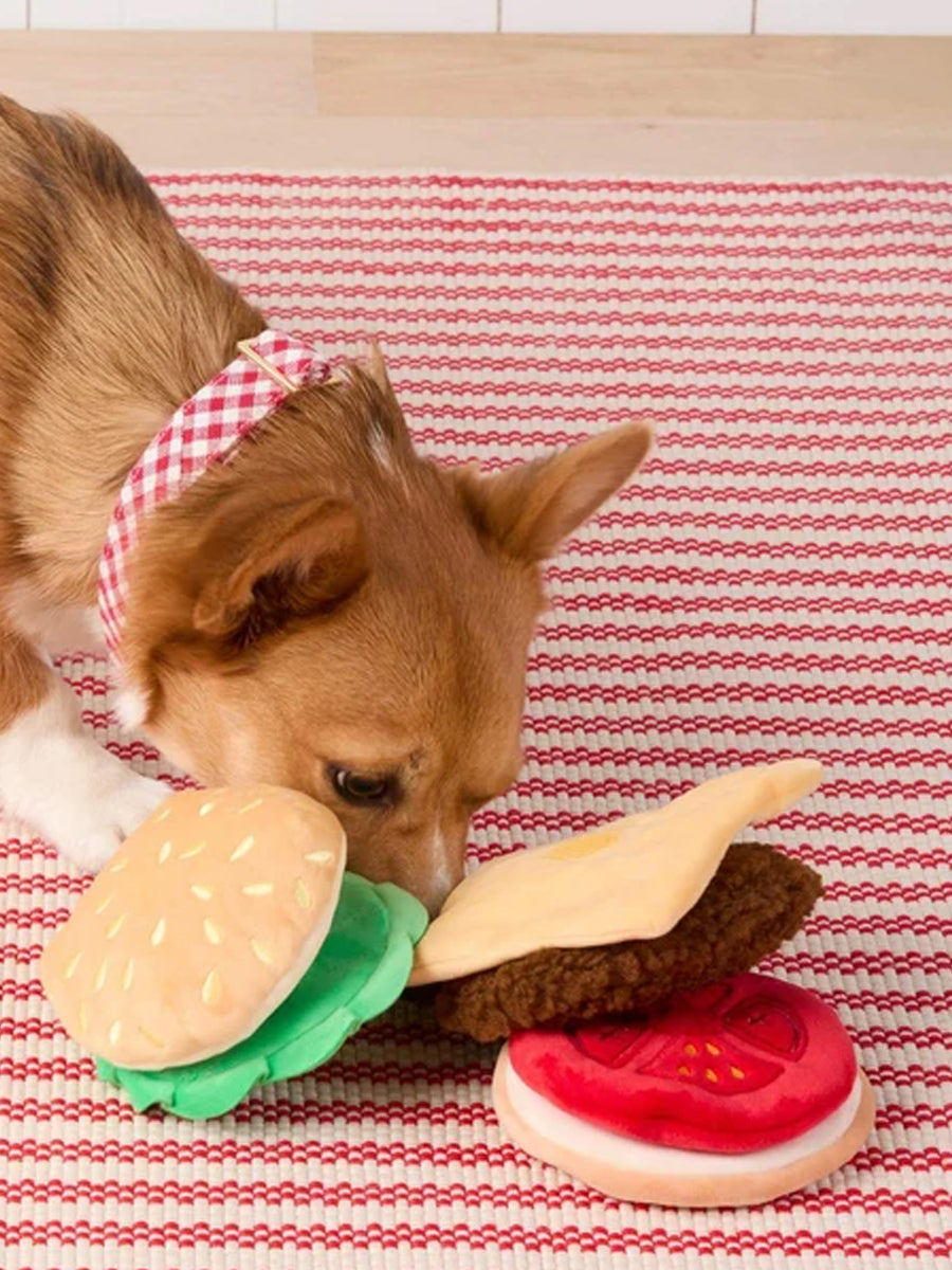 The-Foggy-Dog-peluche-fouille-balle-pour-chien-hamburger