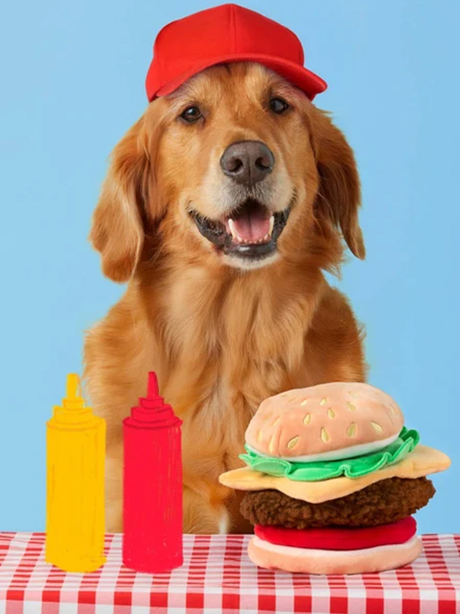 The-Foggy-Dog-peluche-fouille-balle-pour-chien-hamburger