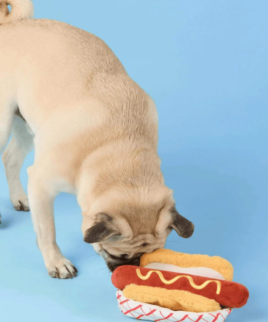 The-Foggy-Dog-peluche-fouille-balle-pour-chien-hotdog