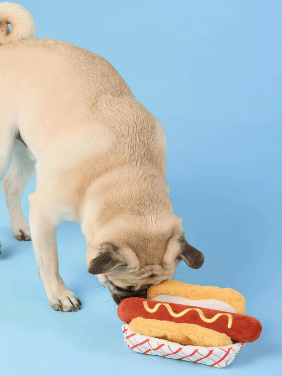 The-Foggy-Dog-peluche-fouille-balle-pour-chien-hotdog