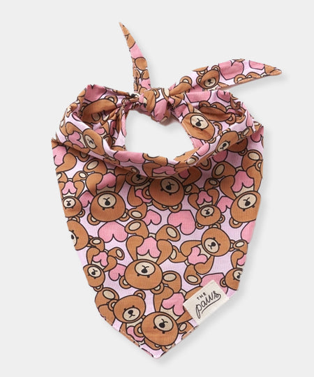 The-Paws-bandana-pour-chien-ours-rose-Fluff