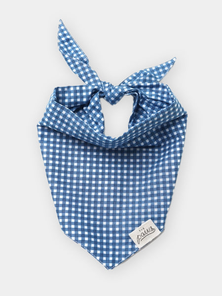 The-Paws-bandana-pour-chien-vichy-bleu