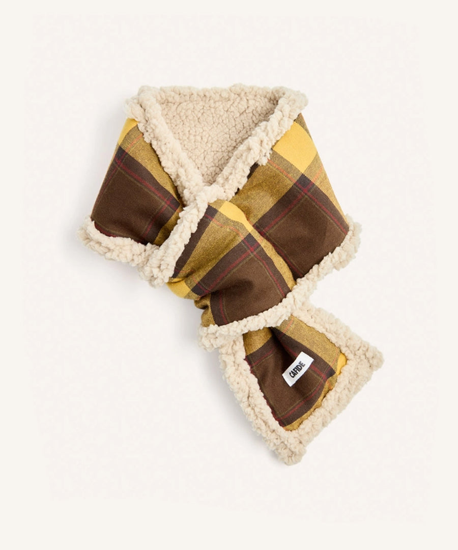 cafide-echarppe-pour-chien-premium-Mica-jaune-moutarde-Tartan