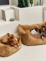 cafide-panier-pour-chien-premium-Snozy-velours-cotele-moutarde