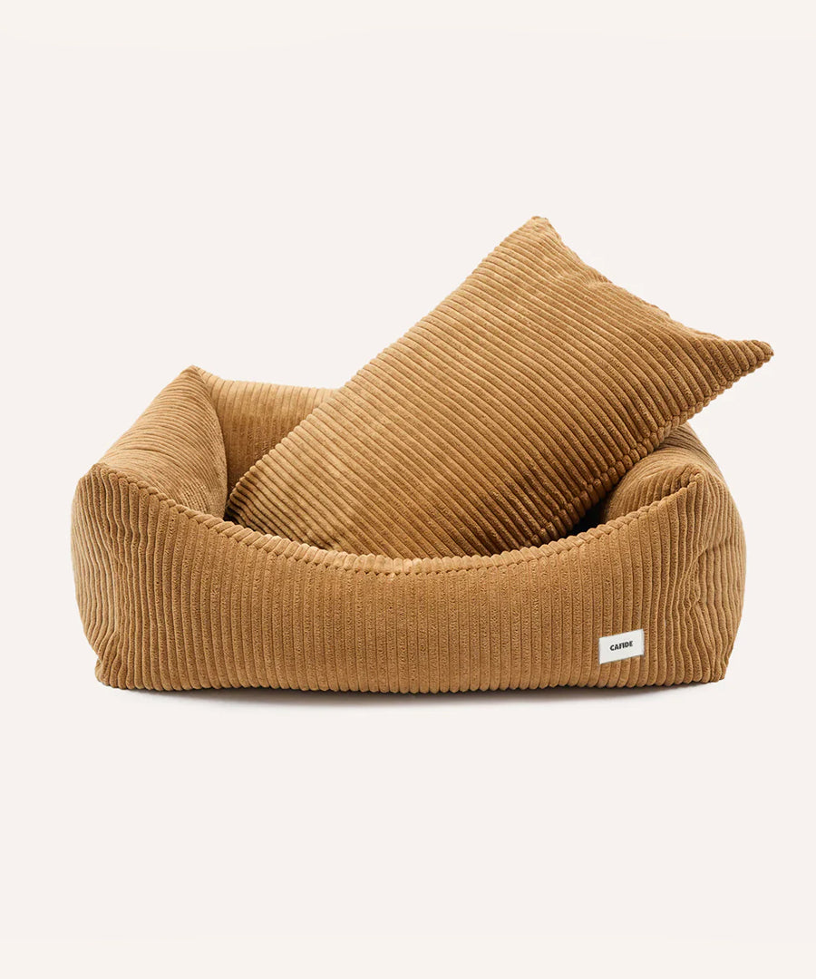 cafide-panier-pour-chien-premium-Snozy-velours-cotele-moutarde