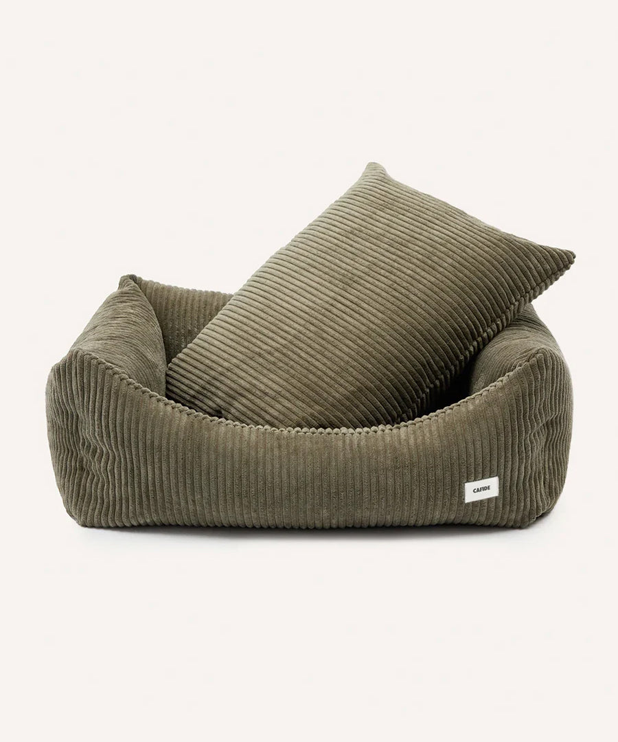 cafide-panier-pour-chien-premium-Snozy-velours-cotele-vert